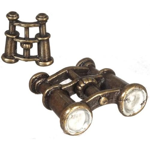  Town Square Miniatures Dollhouse Antique Brass Binoculars Miniature 1:12 Scale Metal Study Accessory