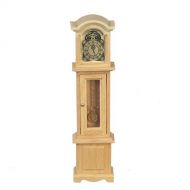 Town Square Miniatures Dolls House Oak Grandfather Clock Miniature Wooden Hall Furniture 1:12 Scale