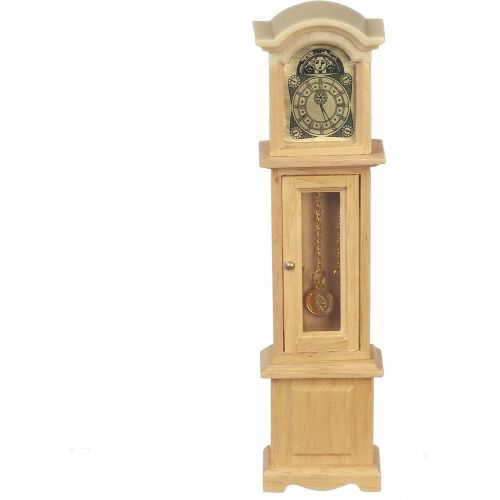  Town Square Miniatures Dolls House Oak Grandfather Clock Miniature Wooden Hall Furniture 1:12 Scale