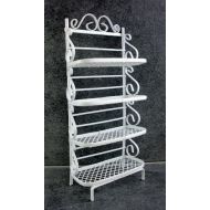 Dolls House Miniature Furniture White Wire Bakers Rack Shelf Unit 1213 by Town Square Miniatures