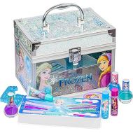 Disney Frozen Train Case Girls Beauty Set, Kids Makeup Kit for Girls, Real Washable Toy Makeup Set, Frozen Gift, Play Makeup, Pretend Play, Party Favor, Birthday, Toys Ages 3 4 5 6 7 8 9 10 11 12