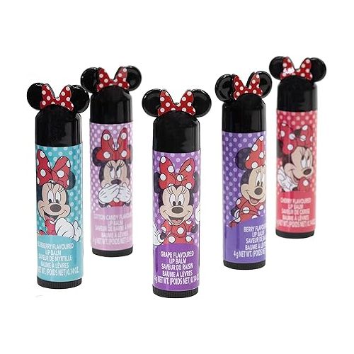  Townley Girl Disney Minnie Mouse Sparkly Cosmetic Makeup Set for Girls with Lip Balm Nail Polish Nail Stickers-35 Pcs|Perfect for Parties Sleepovers Makeovers|Birthday Gift for Girls above 3 Yrs, Kid