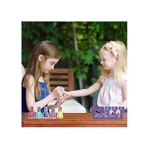  Townley Girl Disney Princess Non-Toxic Peel-Off Water-Based Natural Safe Quick Dry Nail Polish| Gift Kit Set for Kids Girls| Glittery and Opaque Colors| Ages 3+ (18 Pcs)