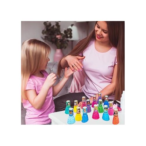  Townley Girl Disney Princess 15 Piece Water-Based Nail Polish with 3 Toe Spacers| Quick Dry| Peel Off| Gift Kit Set for Kids Girls| Ages 3