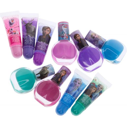  Disney Frozen 2 Townley Girl Super Sparkly Cosmetic Makeup Set for Girls with Lip Gloss Nail Polish Nail Stickers 11 PcsPerfect for Parties Sleepovers Makeovers Birthday Gift f