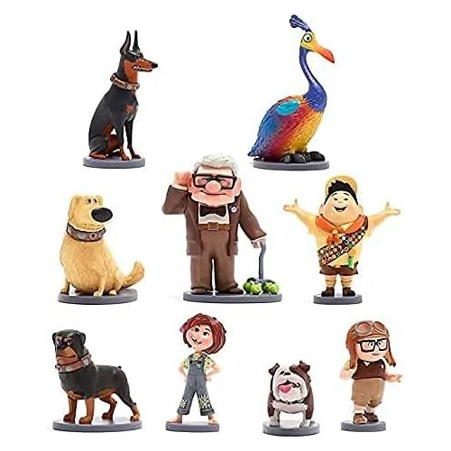  Toy Disney Store Up Pixar Movie Deluxe Figurine 9 Piece Playset Includes Carl, Ellie, Russell, Alpha, Beta, Gamma, Dug, and Kevin