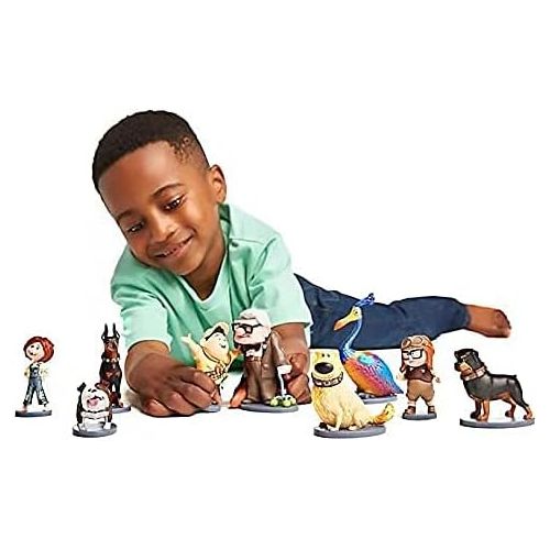  Toy Disney Store Up Pixar Movie Deluxe Figurine 9 Piece Playset Includes Carl, Ellie, Russell, Alpha, Beta, Gamma, Dug, and Kevin