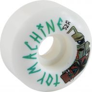 Toy Machine Skateboards 52mm Sect Skater White Skateboard Wheels - 99a with Bones Bearings - 8mm Bones Reds Precision Skate Rated Skateboard Bearings (8) Pack - Bundle of 2 Items