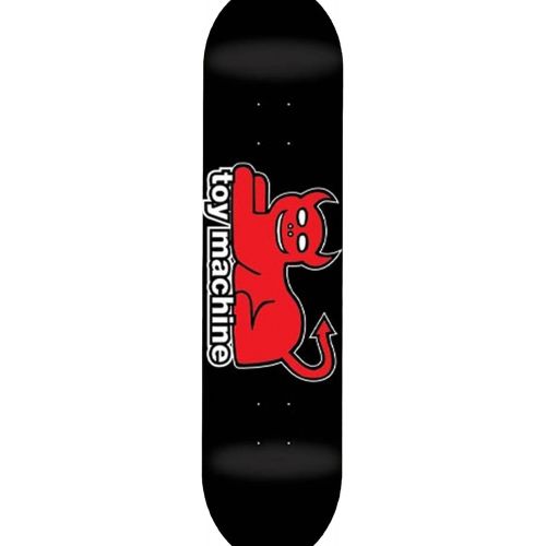  Toy Machine Skateboards Devil Cat Skateboard Deck - 7.62 in x 31.5 in with Black Magic Black Griptape - Bundle of 2 Items, Multi