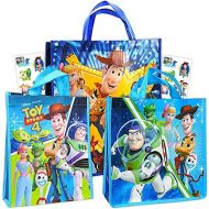 Toy Story Party Bags Value Pack with Stickers -- 3 Reusable Toy Story Tote Party Supplies Bags (Toy Story Party Supplies)