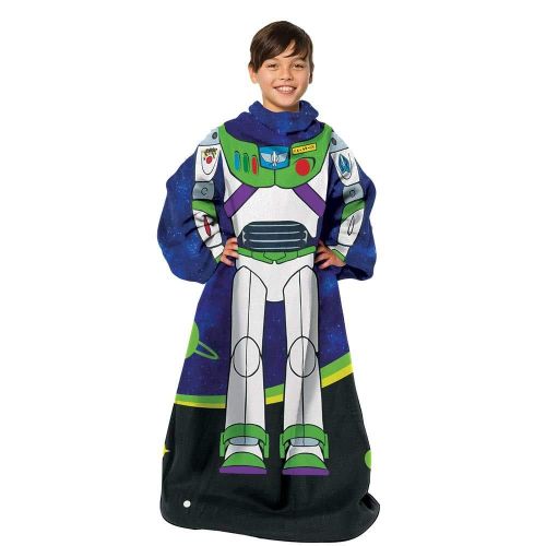 디즈니 Toy Story Being Buzz Youth Soft Throw Blanket with Sleeves, 48 x 48