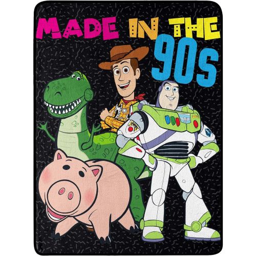 디즈니 Toy Story 90s Kid Micro Raschel Throw Blanket, 46 x 60