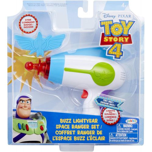  Toy Story Disney 4 Buzz Lightyear Blaster Toy Space Ranger Set, Includes Star Command Badge - Light & Sound! Perfect for Kids, Boys Halloween Costume Prop