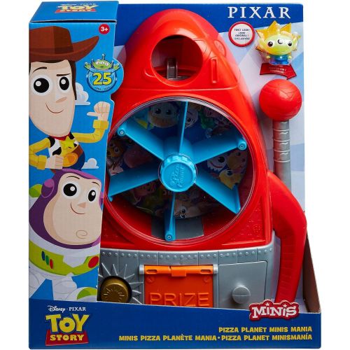  Toy Story 4 Disney Pixar Toy Story Pizza Planet Minis Mania Playset Slot Machine Rocket Storage and Carry Case with Collectible First Look Mini Alien Figure, Holds 10 Plus Additional Mini Figu