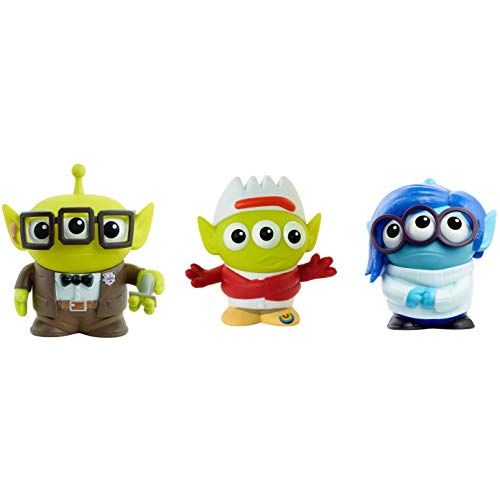  Toy Story 4 Pixar Alien Remix Carl Fredricksen, Forky and Sadness 3 Pack Mashup Character Figures in a Pizza Box Package, Movie Collector Toys Disney and Pixar, Gift Ages 6 Years & Older