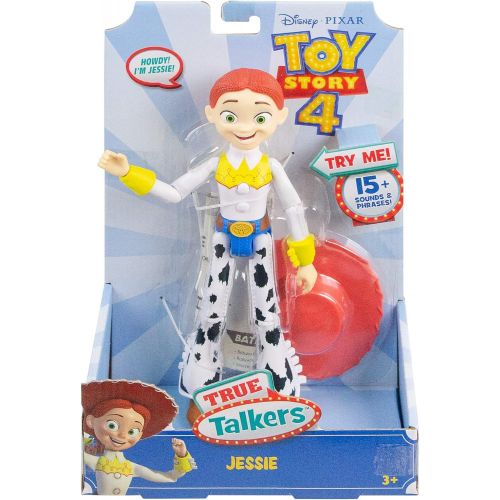  Disney Pixar Toy Story 4 True Talkers Jessie Figure, 8.8 in Tall Posable, Talking Character Figure with Movie Inspired Cowgirl Look and 15+ Phrases, Gift for Kids 3 Years and Older
