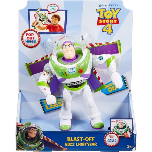  Disney Pixar Toy Story 4 Blast Off Buzz Lightyear Figure, 7 in / 17.78 cm Tall, with Lights, Phrases, Sounds and Pop Out Wings, Gift for Kids 3 Years and Older [Amazon Exclusive]