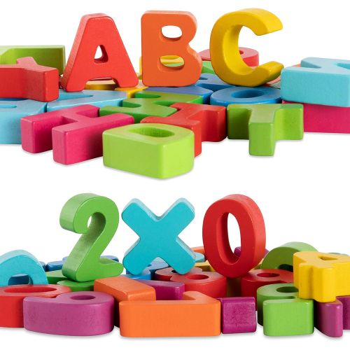  Toy-To-Enjoy Alphabet Puzzles - Wooden Upper Case Letter and Number Learning Board Toy - Ideal for Early Educational Learning for Kindergarten Toddlers & Preschools