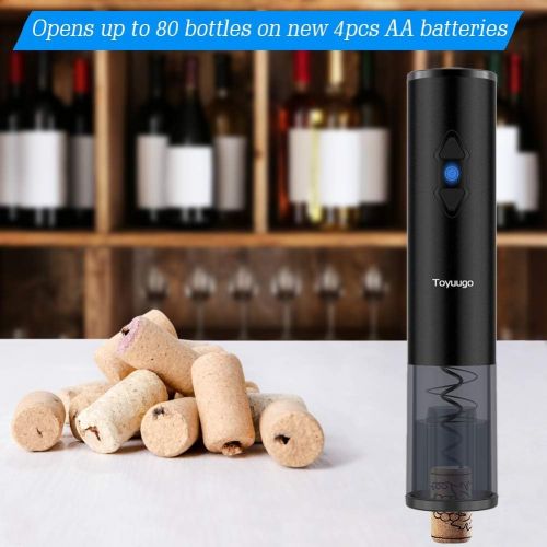  [아마존베스트]Toyuugo Electric Wine Opener, Automatic Corkscrew set contains Foil Cutter, Vacuum Stopper and Wine Aerator Pourer for Dating, Party and Wine Lover (3 Piece Gift Set)