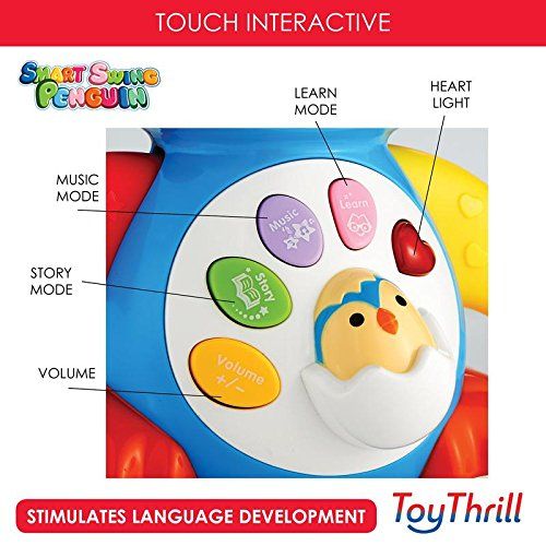  ToyThrill Singing Dancing Penguin Baby Toy - Sounds and Lights - Bump and Go Walking and Waving - Music, Story and Learning Modes  Colorful, Interactive, Educational