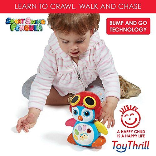  ToyThrill Singing Dancing Penguin Baby Toy - Sounds and Lights - Bump and Go Walking and Waving - Music, Story and Learning Modes  Colorful, Interactive, Educational