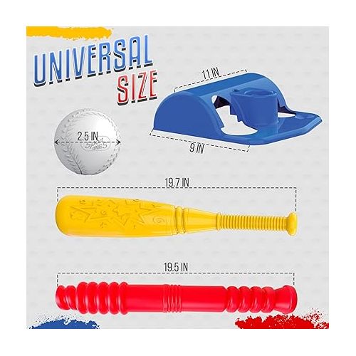  ToyVelt Tee Ball Set for Kids 3-5 - 9 Balls, for Boys & Girls, Great for Toddlers (Multicolor)