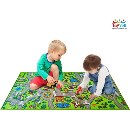  [아마존 핫딜] [아마존핫딜]Toyvelt ToyVelt Kids Carpet Playmat Car Rug  City Life Educational Road Traffic Carpet Multi Color Play Mat - Large 60” x 32” Best Kids Rugs for Playroom & Kid Bedroom  for Ages 3-12 Yea