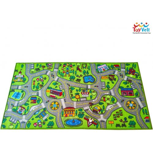  [아마존 핫딜] [아마존핫딜]Toyvelt ToyVelt Kids Carpet Playmat Car Rug  City Life Educational Road Traffic Carpet Multi Color Play Mat - Large 60” x 32” Best Kids Rugs for Playroom & Kid Bedroom  for Ages 3-12 Yea