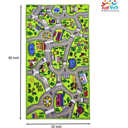  [아마존 핫딜] [아마존핫딜]Toyvelt ToyVelt Kids Carpet Playmat Car Rug  City Life Educational Road Traffic Carpet Multi Color Play Mat - Large 60” x 32” Best Kids Rugs for Playroom & Kid Bedroom  for Ages 3-12 Yea