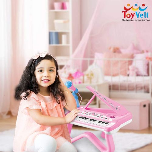  [아마존베스트]ToyVelt Toy Piano for Toddler Girls  Cute Piano for Kids with Built-in Microphone & Music Modes - Best Birthday Gifts for 2 3 4 5 Year Old Girls  Educational Keyboard Musical Ins