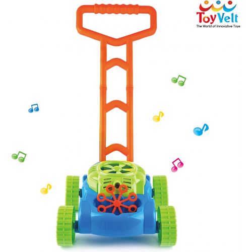  [아마존베스트]ToyVelt Bubble Lawn Mower for Kids - Automatic Bubble Machine with Music Sounds Best Toys for Toddlers Plus 4 x Bottles of Solution & 4 x Sticks - for Boys & Girls Ages 2-12 Years