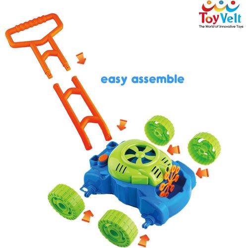  [아마존베스트]ToyVelt Bubble Lawn Mower for Kids - Automatic Bubble Machine with Music Sounds Best Toys for Toddlers Plus 4 x Bottles of Solution & 4 x Sticks - for Boys & Girls Ages 2-12 Years