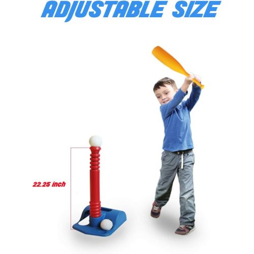  [아마존베스트]GoBroBrand T-Ball Set for Toddlers, Kids, Baseball Tee Game Includes 6 Balls, Adjustable T Height - Adapts with Your Childs Growth Spurts, Improves Batting Skills for Boys & Girls