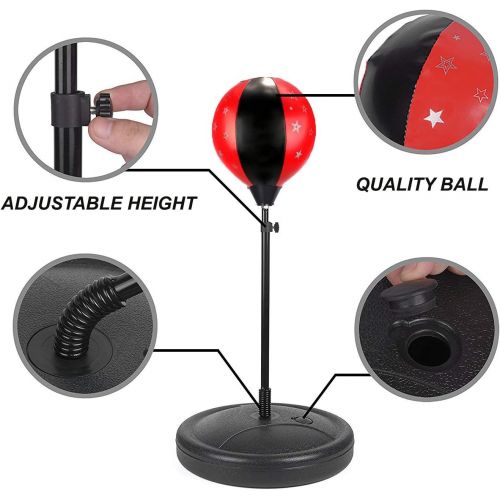  [아마존베스트]ToyVelt Punching Bag For Kids Boxing Set Includes Kids Boxing Gloves And punching bag, Standing Base With Adjustable Stand + Hand Pump - Top Gifting Idea For Boys and Girls Ages 3