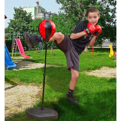  [아마존베스트]ToyVelt Punching Bag For Kids Boxing Set Includes Kids Boxing Gloves And punching bag, Standing Base With Adjustable Stand + Hand Pump - Top Gifting Idea For Boys and Girls Ages 3