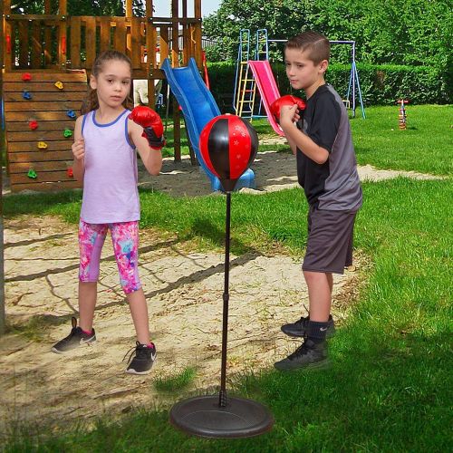  [아마존베스트]ToyVelt Punching Bag For Kids Boxing Set Includes Kids Boxing Gloves And punching bag, Standing Base With Adjustable Stand + Hand Pump - Top Gifting Idea For Boys and Girls Ages 3