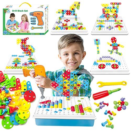  Toyvelt Building Block Games Set With Toy Drill & ScrewDriver Tool set Educational building blocks construction games Develop Fine Motor Skills - Best Kids Toys for boys & girls ag