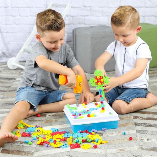  Toyvelt Building Block Games Set With Toy Drill & ScrewDriver Tool set Educational building blocks construction games Develop Fine Motor Skills - Best Kids Toys for boys & girls ag