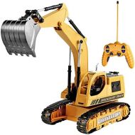 [아마존 핫딜] Toyard Remote Control Excavator Toy for Boys & Girls Excavator Toy for Toddlers Toy for Gifts Birthday Gift for Boys Toy Excavator with Flashing Lights (Upgrade Version), Yellow