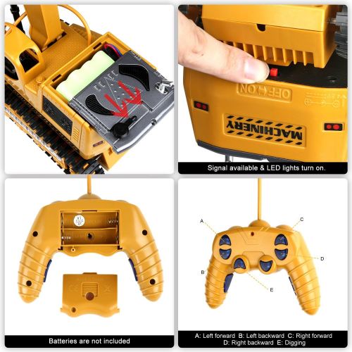  [아마존 핫딜] Toyard Remote Control Excavator Toy for Boys & Girls Excavator Toy for Toddlers Toy for Gifts Birthday Gift for Boys Toy Excavator with Flashing Lights (Upgrade Version), Yellow