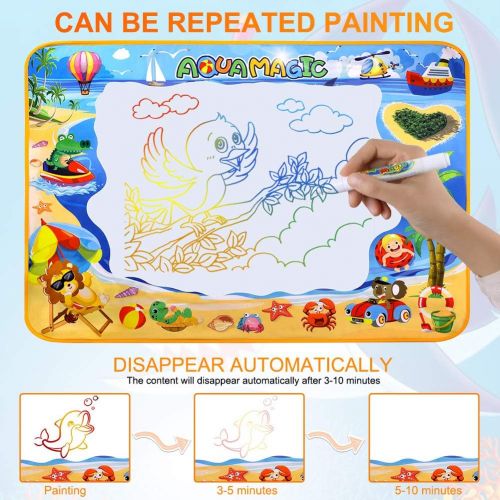  [아마존베스트]Toyard Doodle Mat, Large Aqua Magic Water Drawing Mat Toy Gifts for Boys Girls Kids Painting Writing Pad Educational Learning Toys for Toddler
