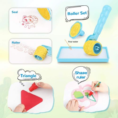  [아마존 핫딜] Toyk Aqua Magic Mat - Kids Painting Writing Doodle Board Toy - Color Doodle Drawing Mat Bring Magic Pens Educational Toys for Age 3 4 5 6 7 8 9 10 11 12 Year Old Girls Boys Age Toddler