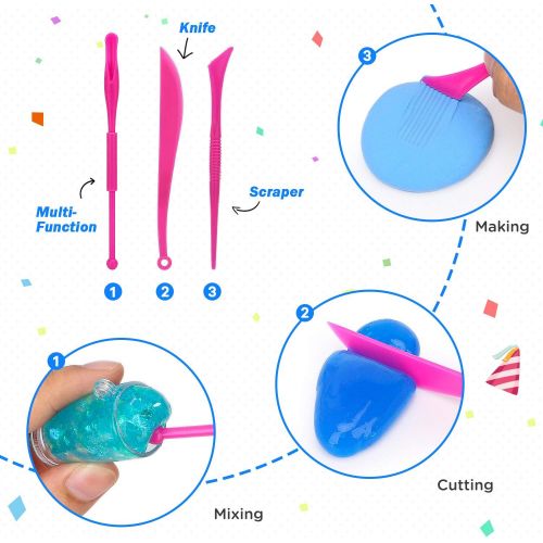  Toyk DIY Slime Kit-Ultimate Glow in The Dark Glitter Slime Making Kit- Slime Kit for 3 4 5 6 7 8 9 10 Year Old Girl and Boy Party Best Choice