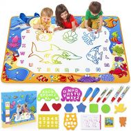 [아마존베스트]Toyk Water Doodle Mat - Kids Painting Writing Doodle Toy Mat - Color Doodle Drawing Mat Bring Magic Pens Educational Toys for Age 3 4 5 6 7 8 9 10 11 12 Year Old Girls Boys Age Toddler