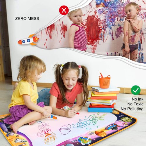  [아마존베스트]Toyk Aqua Magic Mat - Kids Painting Writing Doodle Board Toy - Color Doodle Drawing Mat Bring Magic Pens Educational Toys for Age 3 4 5 6 7 8 9 10 11 12 Year Old Girls Boys Age Toddler