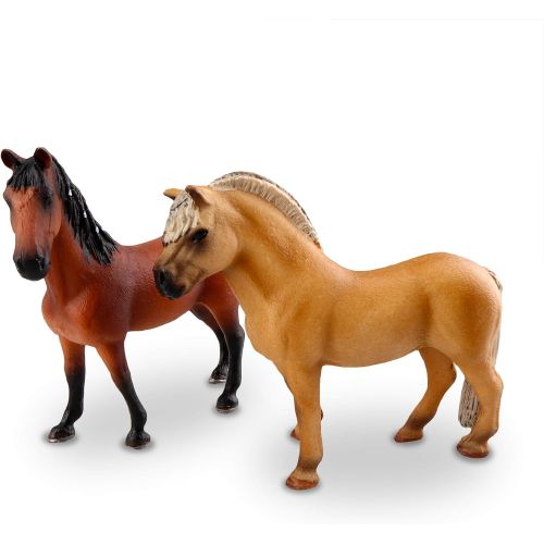  TOYMANY 6PCS 5 Realistic Plastic Large Horse Figurines Set, Detailed Textures Foal Pony Animal Toy Figures, Christmas Birthday Gift Decoration for Kids Toddlers Children