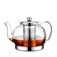 Toyo Hofu Clear High Borosilicate Glass Teapot with Removable 304 Stainless Steel Infuser, Large Heat Resistant Loose Leaf Tea Pot ,Stovetop Safe(1200ml/40oz)