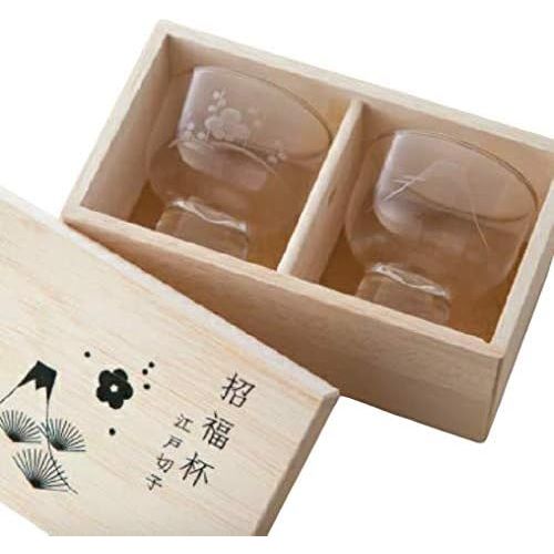  [아마존베스트]Toyo Sasaki Glass Collectible Japanese Sake Glass, KIRIKO Set,SHOFUKUHAI