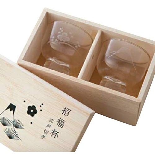  [아마존베스트]Toyo Sasaki Glass Collectible Japanese Sake Glass, KIRIKO Set,SHOFUKUHAI