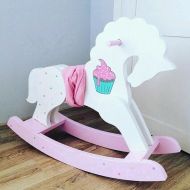 Toys & Hobbies Wooden rocking horse for kids and teenagers, pinewood without decor